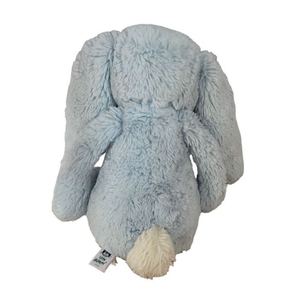 SOLD Little Jellycat London Bashful Blue Bunny Rabbit with Rattle Chime Baby - Picture 3 of 5